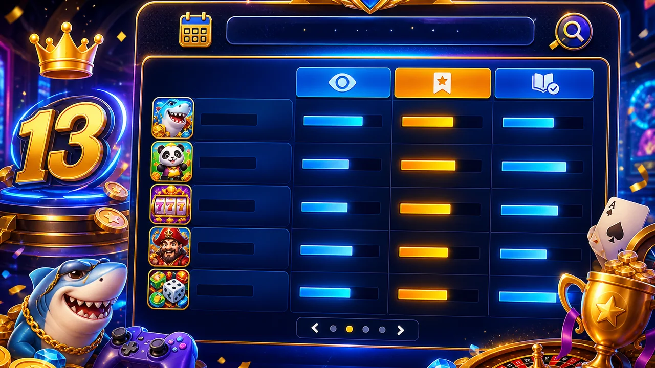 Khám phá bảng xếp hạng trò chơi 13win được quan tâm theo dữ liệu